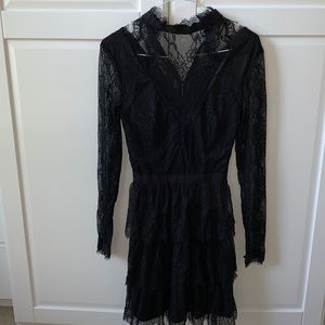 Love Republic black lace long-sleeved dress